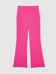 Reiss Bright Pink Skye Petite Seam-Detail Flared Trousers - Image 2 of 8