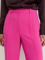 Reiss Bright Pink Skye Petite Seam-Detail Flared Trousers - Image 4 of 8