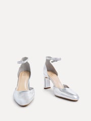 Linzi Silver Corinne Square Toe Closed Back Heels - Image 3 of 5