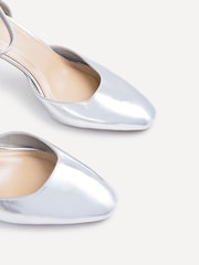 Linzi Silver Corinne Square Toe Closed Back Heels - Image 4 of 5