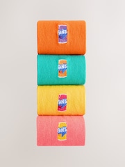 Orange/Yellow/Pink Fanta Embroidered Socks 4 Pack - Image 2 of 8