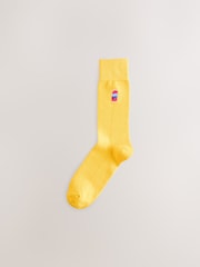 Orange/Yellow/Pink Fanta Embroidered Socks 4 Pack - Image 4 of 8