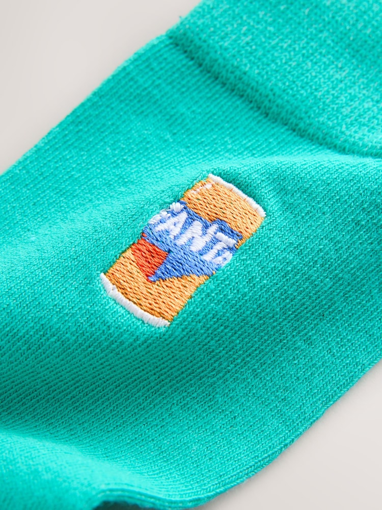 Orange/Yellow/Pink Fanta Embroidered Socks 4 Pack - Image 8 of 8 Orange/Yellow/Pink Fanta Embroidered Socks 4 Pack - Image 8 of 8