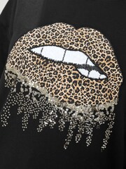 Yours Curve Black Chrome Embellished Sweatshirt - Image 4 of 5