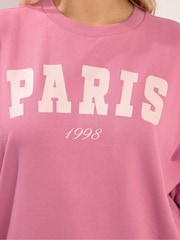 Yours Curve Pink Paris Sweatshirt - Image 5 of 6