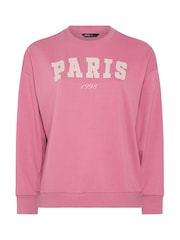 Yours Curve Pink Paris Sweatshirt - Image 6 of 6