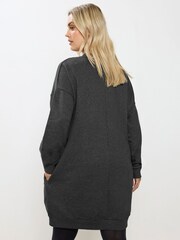 Yours Curve Grey Sweatshirt Dress - Image 3 of 5