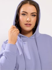 Yours Curve Purple Pocket Detail Hoodie - Image 4 of 5