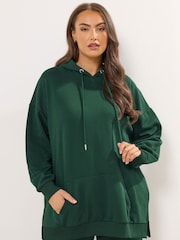Yours Curve Green Pocket Detail Hoodie - Image 1 of 5