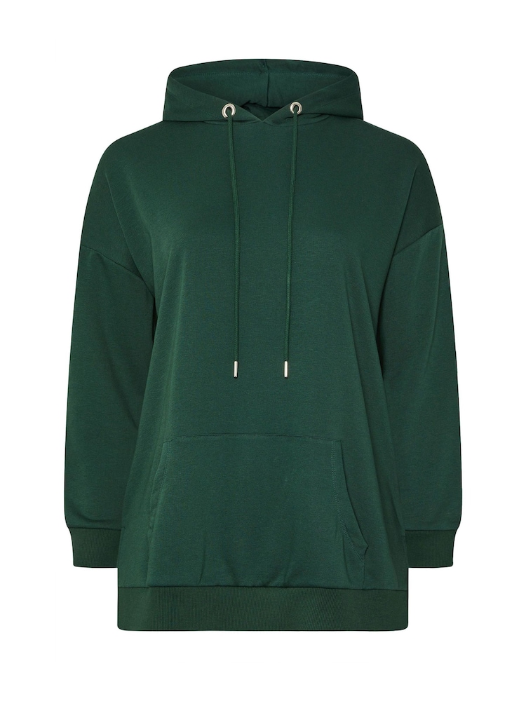 Yours Curve Green Pocket Detail Hoodie - Image 5 of 5 Yours Curve Green Pocket Detail Hoodie - Image 5 of 5