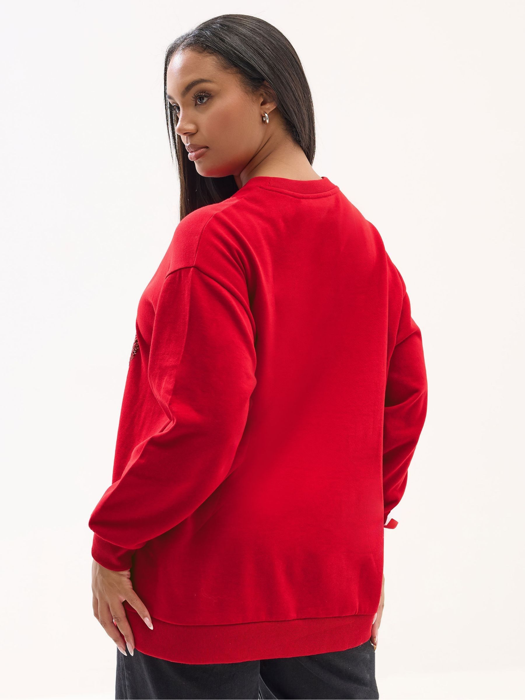Buy Yours Curve Red Ho Ho Ho Novelty Sweatshirt from Next USA