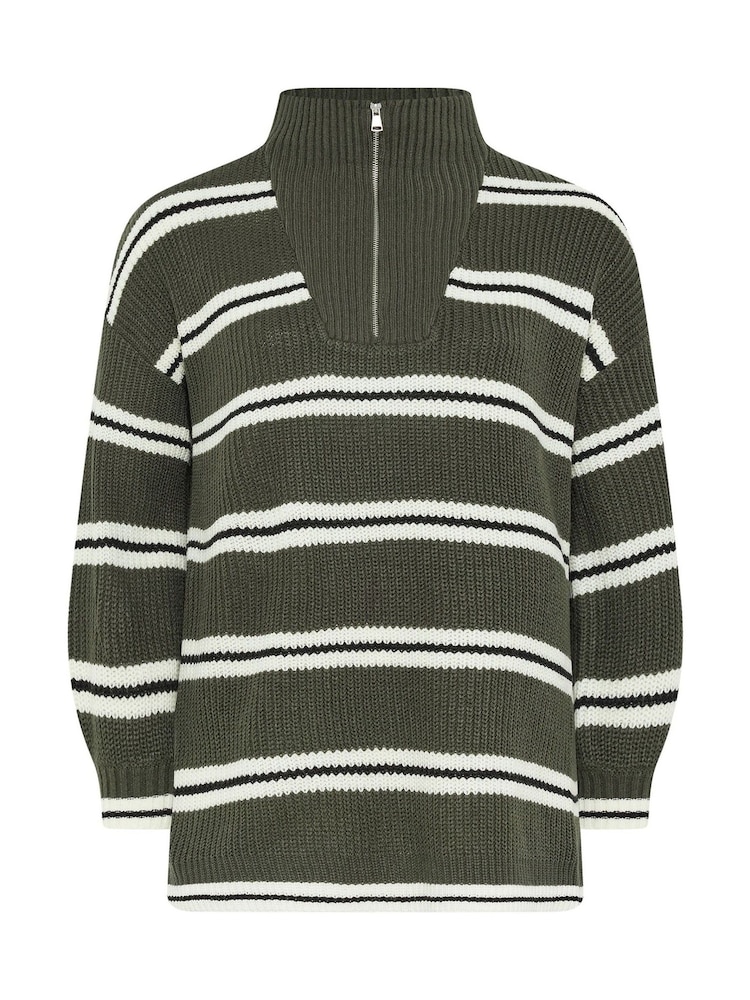 Yours Curve Green Quarter Zip Jumper - Image 5 of 5 Yours Curve Green Quarter Zip Jumper - Image 5 of 5