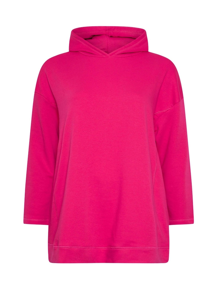 Yours Curve Pink Seamed Detail Hoodie - Image 5 of 5 Yours Curve Pink Seamed Detail Hoodie - Image 5 of 5