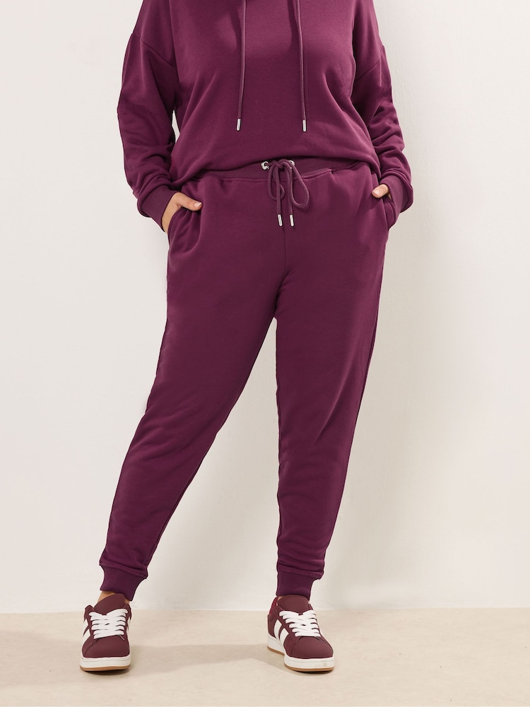 Yours Curve Red Tie Cuffed Joggers - Image 1 of 5 Yours Curve Red Tie Cuffed Joggers - Image 1 of 5