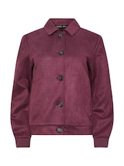 M&Co Purple Button Through Suede Jacket - Image 5 of 5