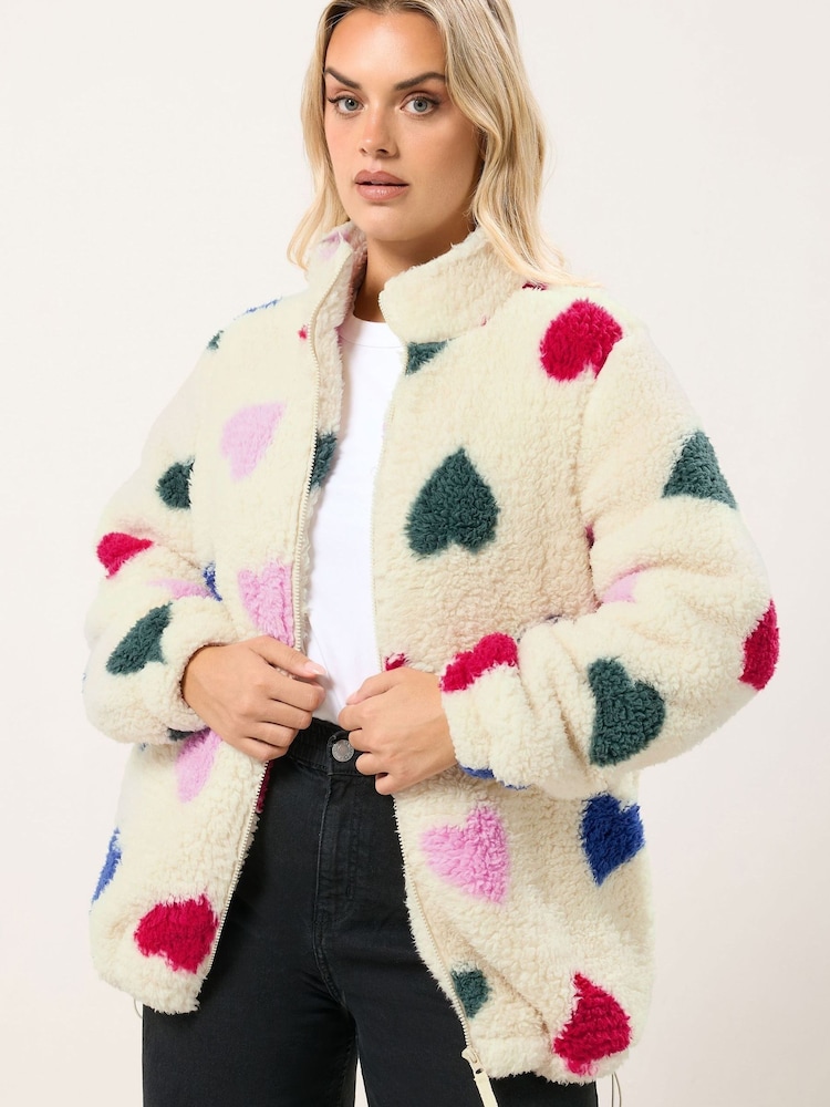 Yours Curve Natural Sherpa Borg Fleece - Image 1 of 5 Yours Curve Natural Sherpa Borg Fleece - Image 1 of 5