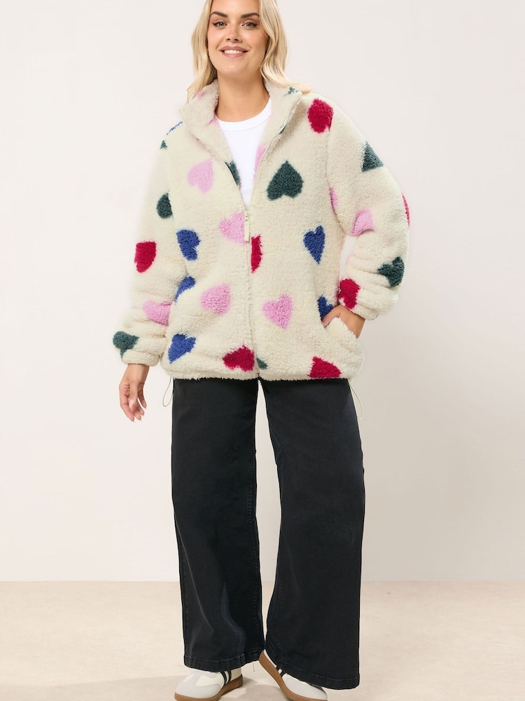 Yours Curve Natural Sherpa Borg Fleece - Image 2 of 5 Yours Curve Natural Sherpa Borg Fleece - Image 2 of 5