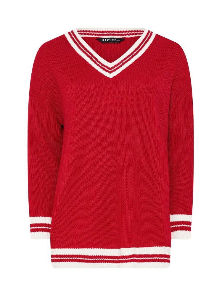 Yours Curve Red V Front Tennis Jumper - Image 5 of 5 Yours Curve Red V Front Tennis Jumper - Image 5 of 5