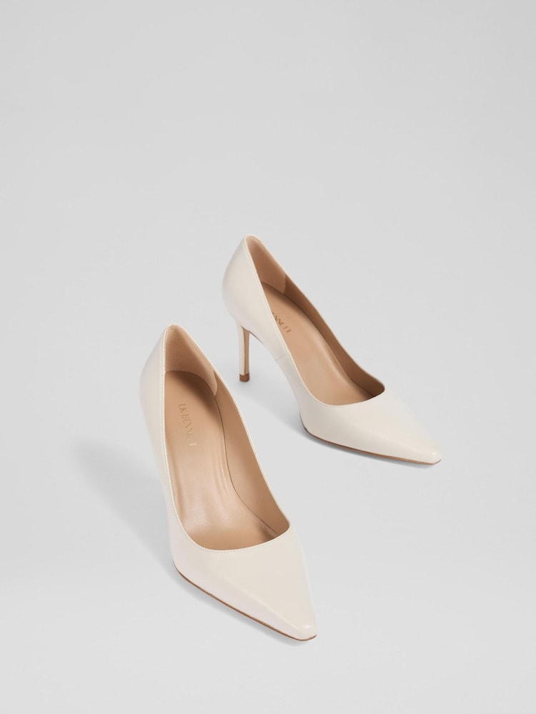 LK Bennett Natural New Leather Pointed Courts - Image 2 of 4
