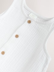 White Woven Baby Jumpsuit (0mths-2yrs) - Image 8 of 12