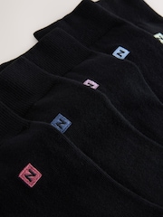 Black Blue/Green/Pink N Logo Heel Socks 5 Pack - Image 7 of 8