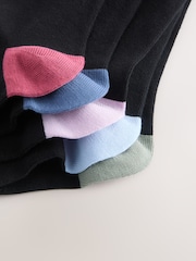Black Blue/Green/Pink N Logo Heel Socks 5 Pack - Image 8 of 8