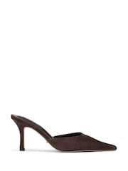Tony Bianco Brown Sicily Vintage Backless Pointed Toe Heel Shoes - Image 1 of 8
