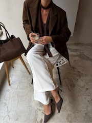 Tony Bianco Brown Sicily Vintage Backless Pointed Toe Heel Shoes - Image 3 of 8