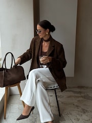 Tony Bianco Brown Sicily Vintage Backless Pointed Toe Heel Shoes - Image 7 of 8