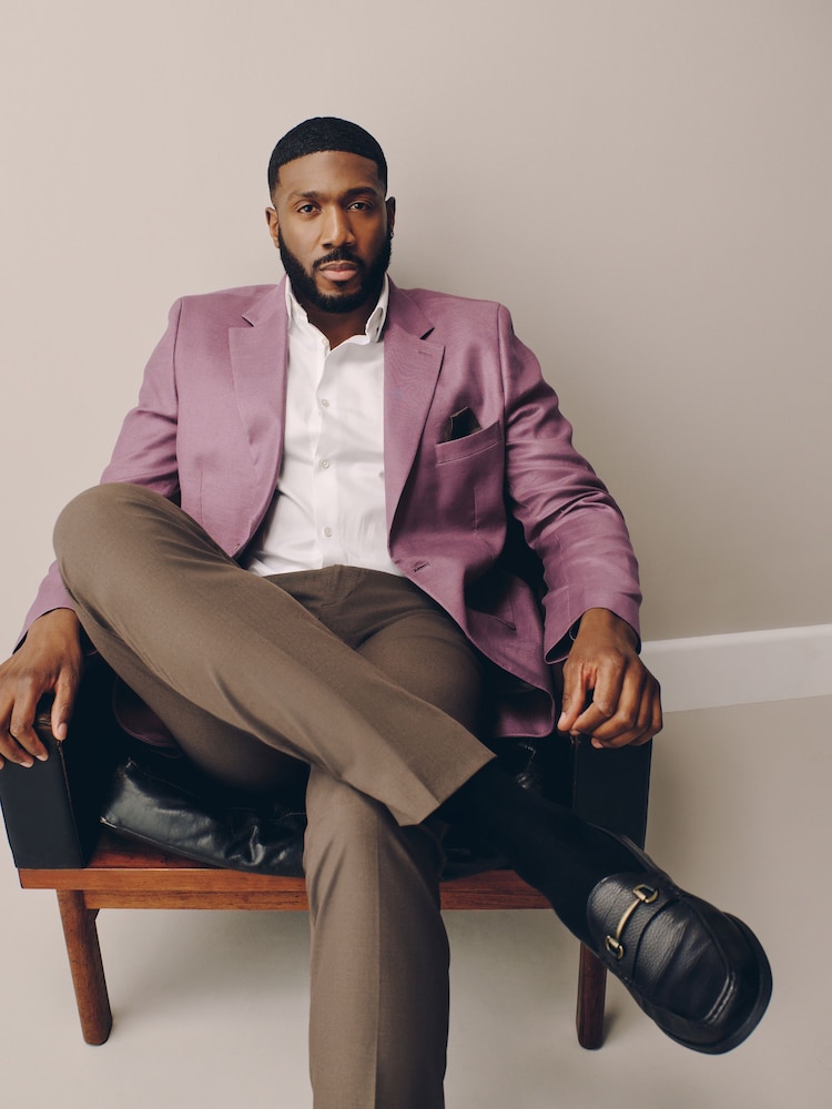 Pink Muscle Fit N. Premium Linen Blend Blazer with Stretch and Tencel Lyocell - Image 2 of 12