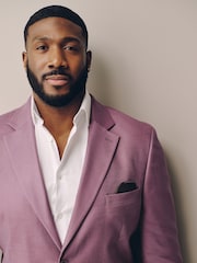 Pink Muscle Fit N. Premium Linen Blend Blazer with Stretch and Tencel Lyocell - Image 4 of 12