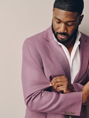 Pink Muscle Fit N. Premium Linen Blend Blazer with Stretch and Tencel Lyocell - Image 5 of 12