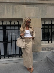 Tony Bianco Natural Crush Taupe Suede Pointed Toe Slingback Heels - Image 3 of 4