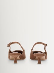 Tony Bianco Natural Crush Taupe Suede Pointed Toe Slingback Heels - Image 5 of 5