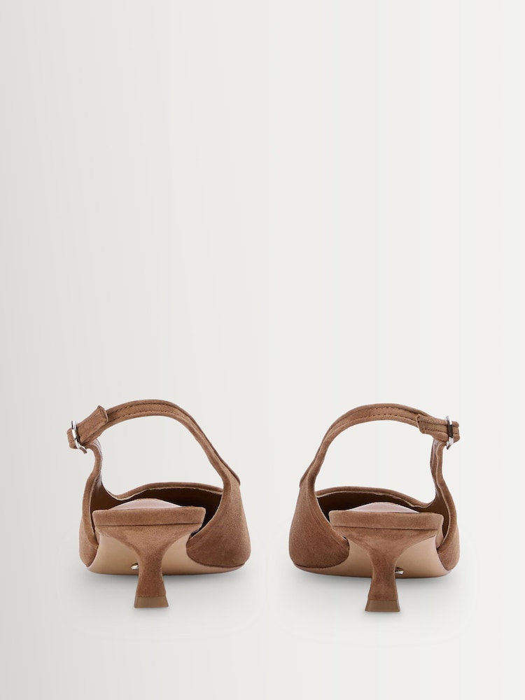 Tony Bianco Natural Crush Taupe Suede Pointed Toe Slingback Heels - Image 5 of 5 Tony Bianco Natural Crush Taupe Suede Pointed Toe Slingback Heels - Image 5 of 5