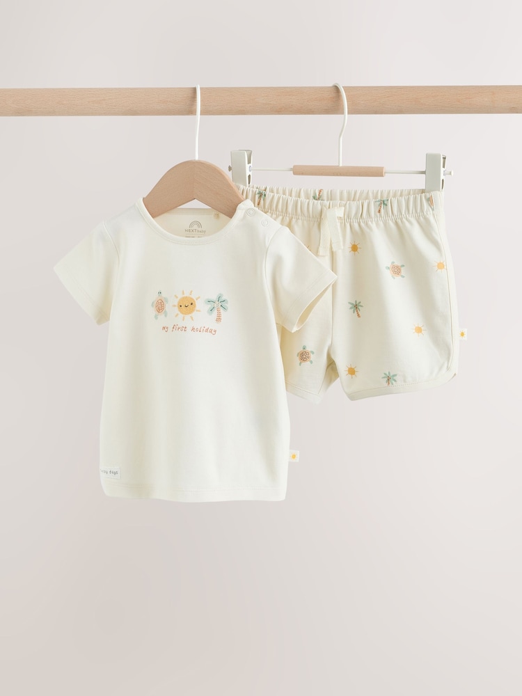 Cream My First Holiday - Top and Short Baby Set (0-18mths) - Imagen 1 de 10