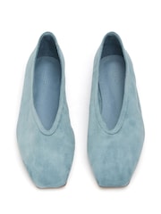Tony Bianco Blue Denim Suede Ballet Shoes - Image 2 of 4