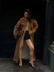 Tony Bianco Brown Charlotte Mocha Patent Pointed Toe Slingback Heels - Image 10 of 18