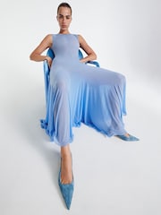 Tony Bianco Blue Crush Denim Suede Pointed Toe Slingback Heels - Image 5 of 6