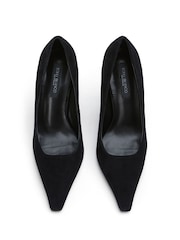 Tony Bianco Black Swish Suede Pointed Toe Court Heels - Image 4 of 4