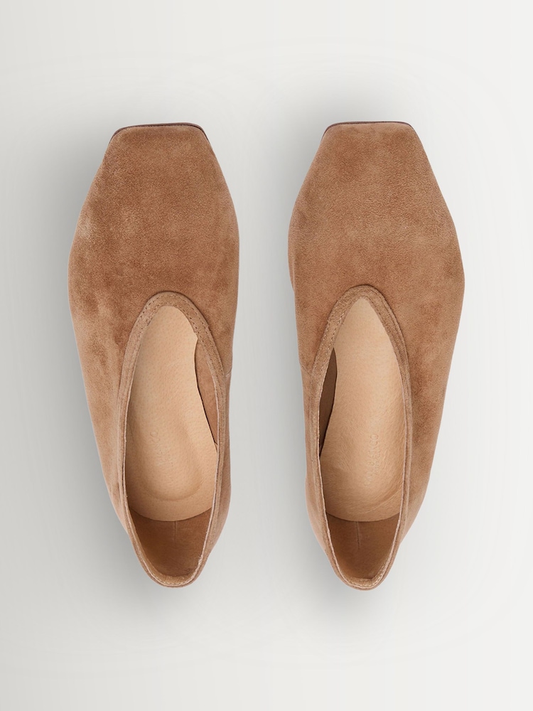 Tony Bianco Natural Suede Ballet Shoes - Image 2 of 4 Tony Bianco Natural Suede Ballet Shoes - Image 2 of 4