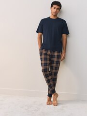 Marineblau/blau - Kurzärmeliger Jersey-Pyjama - Bild 1 von 12