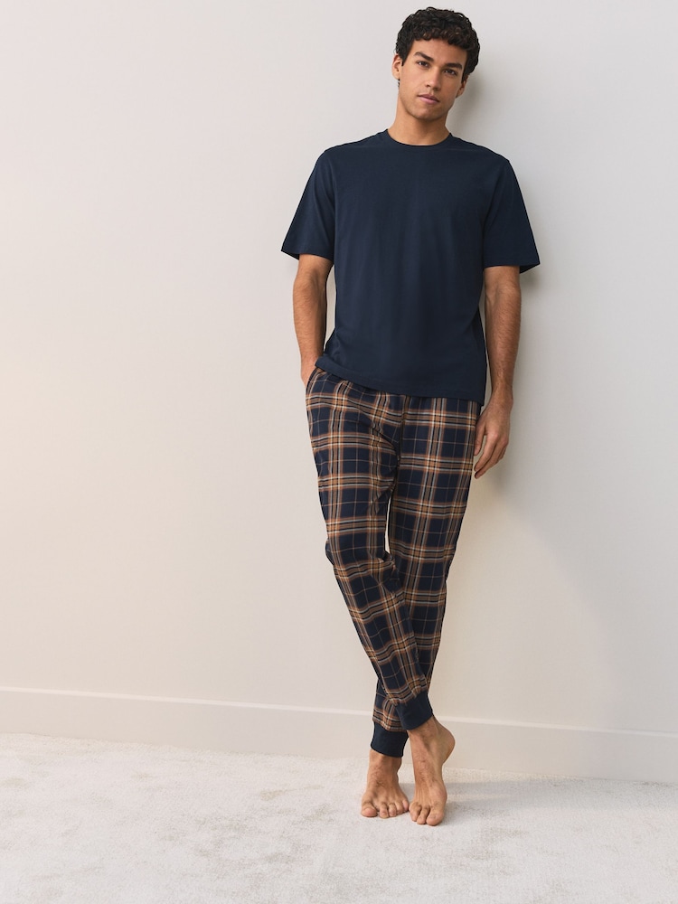 Marineblau/blau - Kurzärmeliger Jersey-Pyjama - Bild 1 von 12