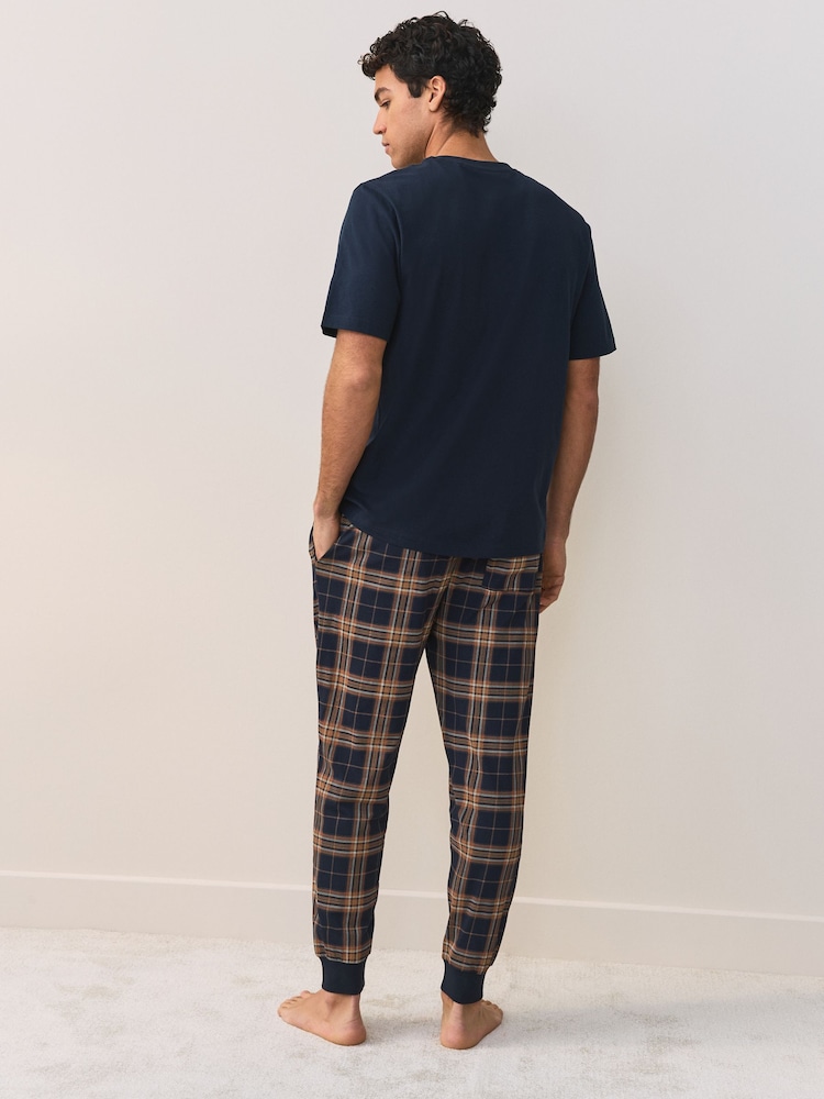 Marineblau/blau - Kurzärmeliger Jersey-Pyjama - Bild 2 von 12