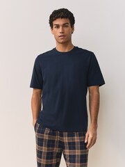 Marineblau/blau - Kurzärmeliger Jersey-Pyjama - Bild 3 von 12