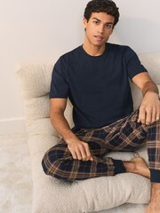 Marineblau/blau - Kurzärmeliger Jersey-Pyjama - Bild 7 von 12