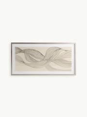 Textured Linear Swirl Framed Fabric Wall Art - 圖片 1/3