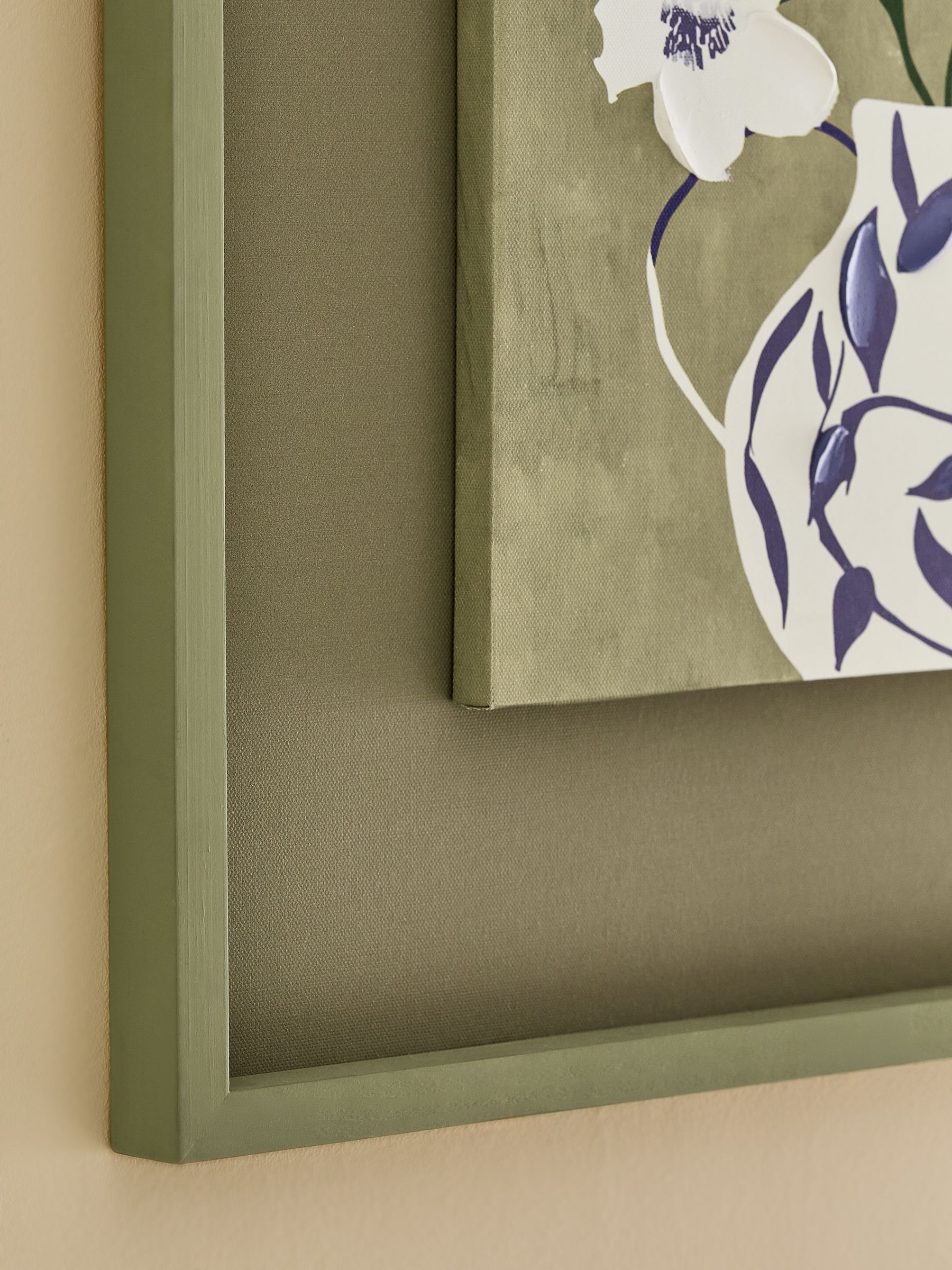 Buy Green Hand Paint Detail Floral Still Life Framed Wall Art from Next ...