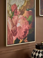 Set of 4 Multi Dramatic Floral Hand Paint Detail Wall Art - Image 3 of 4