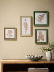 Set of 4 Neutral Hanging Etched Botanical Wall Art - Image 3 of 7